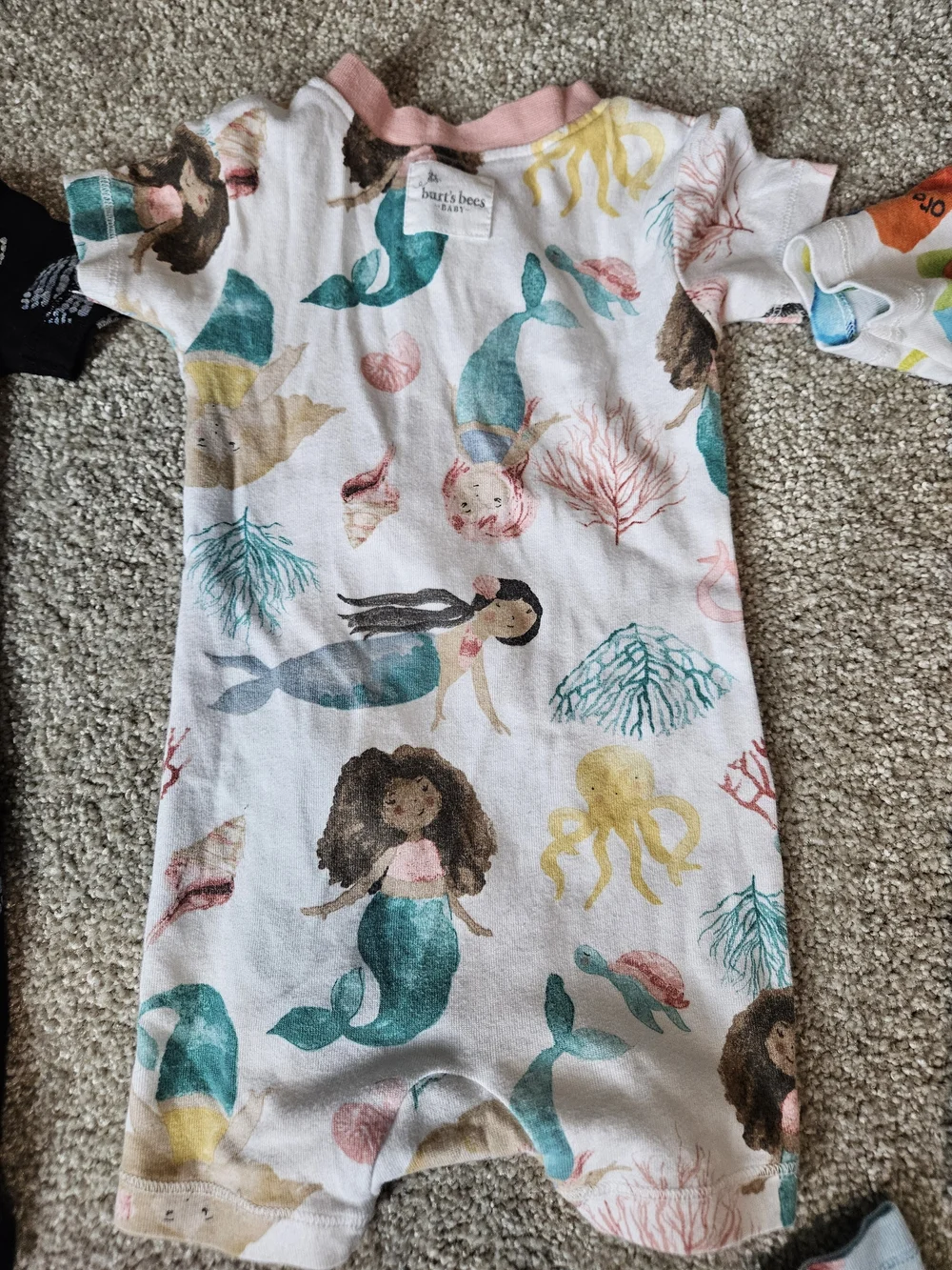 Burts Bees Baby Short Sleeve Romper Pajamas Bundle Of 4 - Assorted Size 6-9 M
